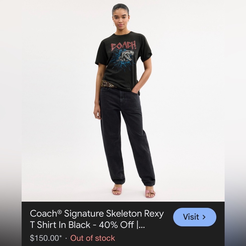 Coach Black T-Rex Graphic Tee - Picture 6 of 11